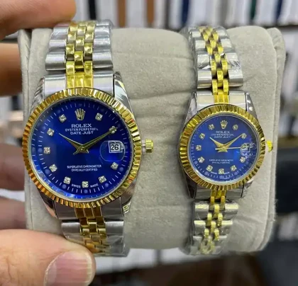 ساعت رولکس زنانه و مردانه طرح دیجاستR-1711 بند دو رنگ