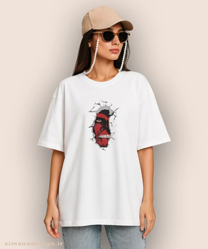 تیشرت لش مردانه و زنانه طرح اتک آن تایتان 927