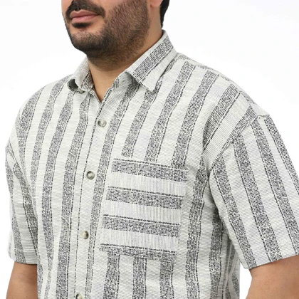 پیراهن آستین کوتاه بوکله مردانه مدل 61119132