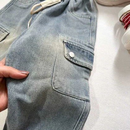 شلوار جین سنگ شور شده دمپا کش سبک اورجینال