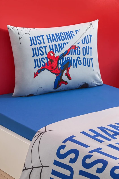 سرویس روتختی یک نفره Özdilek مدل Spiderman Blue Web پنبه - آبی
