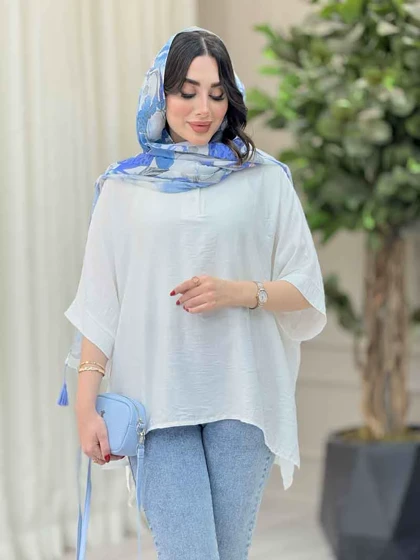 مانتو پانچ یقه دو دکمه