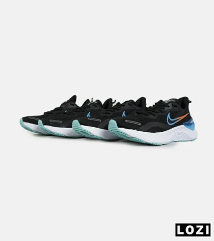 کفش کتانی مردانه و زنانه مشکی نارنجی آبی NIKE zoom X مدل 7150