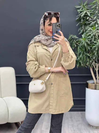 مانتو دو جیب برش‌دار سرو