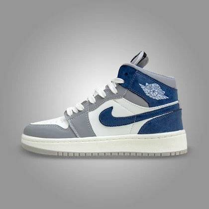 نایک ایر جردن 1 ساق‌دار طوسی سرمه ای (Nike Air Jordan 1 Navy Gray) کد 2341