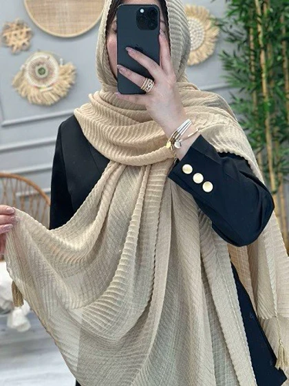 0252- شال لینن پلیسه