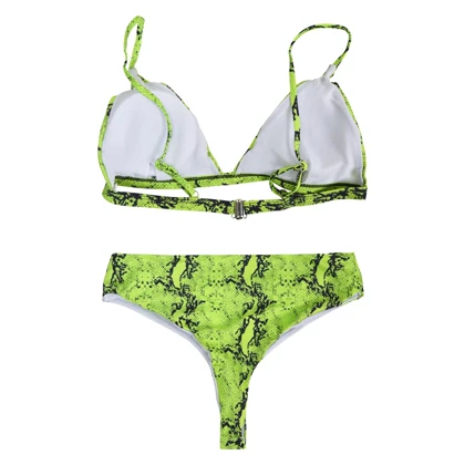 ست بیکینی زنانه مدل Snakeskin-4B0198 سبز