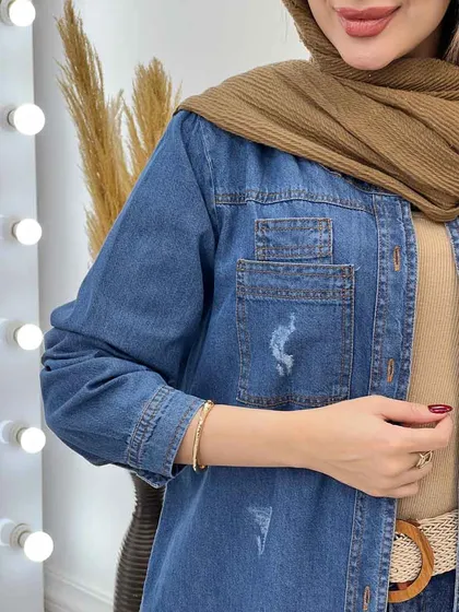 مانتو جین بغل سه دکمه کایلا