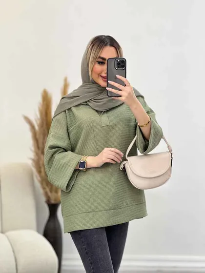 مانتو جلوبسته آستین دوبل