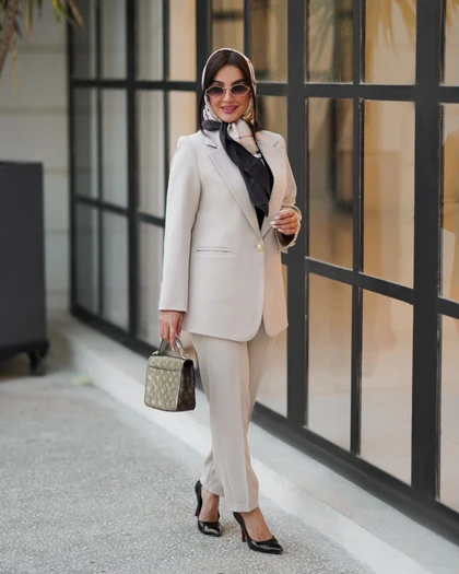 کت و شلوار تک دگمه زنجیری کد 780