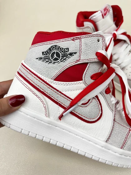 کتانی ونس ساق‌دار زنانه ایر جردن وان رد فانتوم jordan 1 RED fantom کد 912