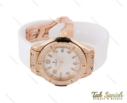 ساعت زنانه هابلوت سفید فول نگین Hublot-4039-L