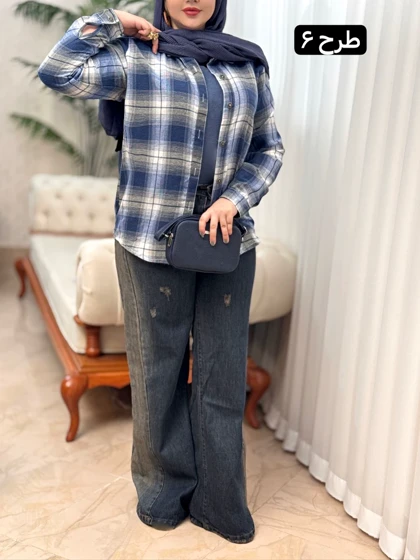 شومیز چهارخونه پشمی 3557