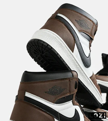 کتانی ساق‌دار زنانه و مردانه سفید مشکی قهوه ای Nike air jordan 1 مدل 6621