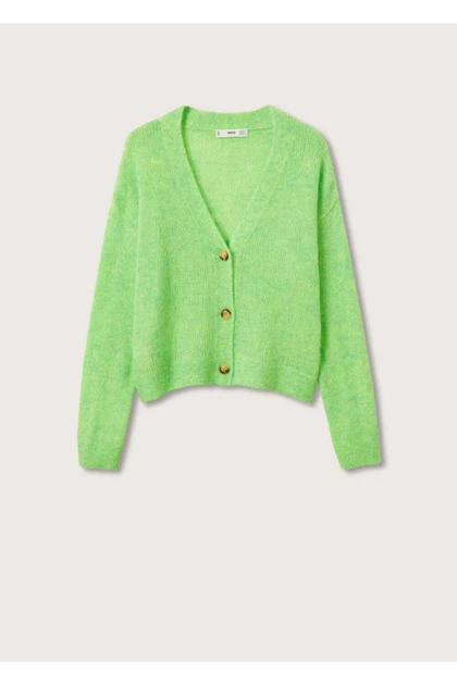 ژاکت کش باف پشمی زنانه اورجینال منگو mango