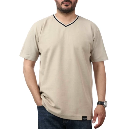 تیشرت آستین کوتاه یقه هفت مردانه کاکتوس مدل 2612544