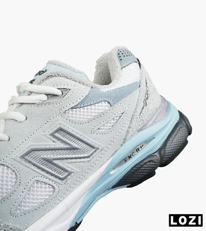 کفش کتانی مردانه و زنانه طوسی سفید آبی NEW BALANCE 990 مدل 8747