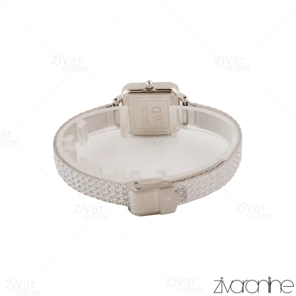 ساعت دنیل ولینگتون زنانه مربعی بند حصیری صفحه سفید 104807