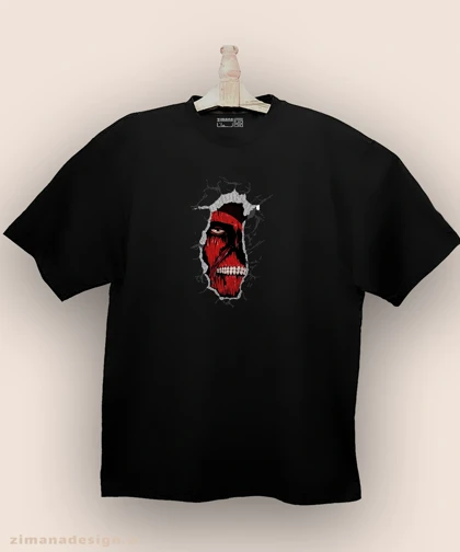 تیشرت لش مردانه و زنانه طرح اتک آن تایتان 927