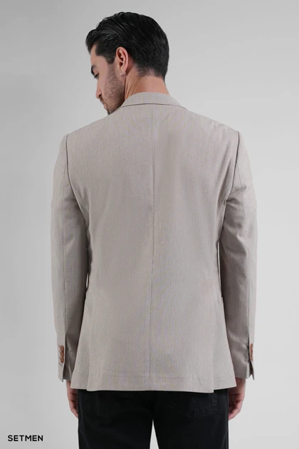 کت تک مردانه دودکمه نیم آستر پارچه GOFRE