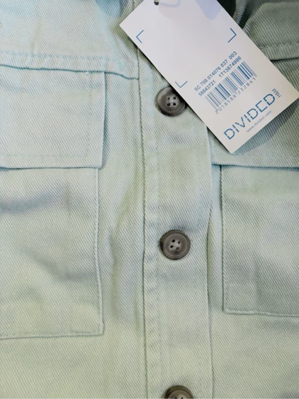 کت کراپ سبز آبی روشن برند H&M