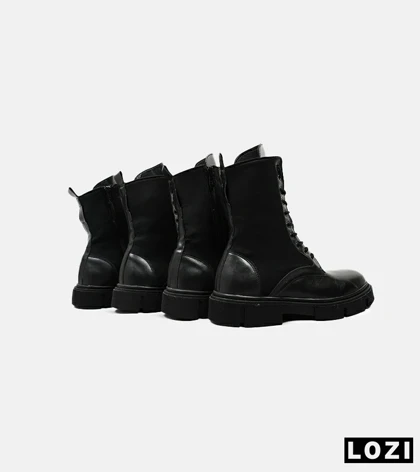 بوت مردانه چرمی مشکی ZARA