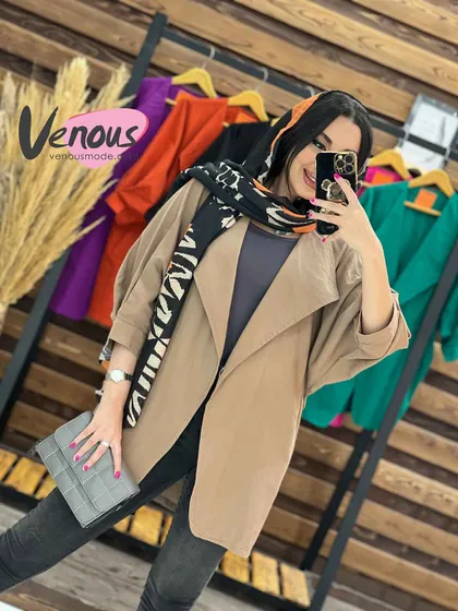 مانتو لینن کتی یقه آمریکایی
