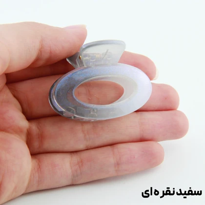 کلیپس دخترانه مدل بیضی کوچک دو رنگ