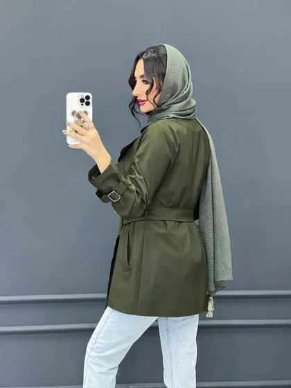 بارانی کمردار آستین سگک