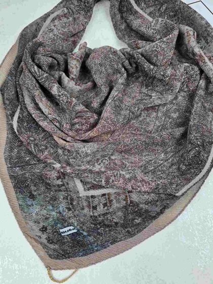 روسری نخی کلیشه طرح شالیزار کد 304