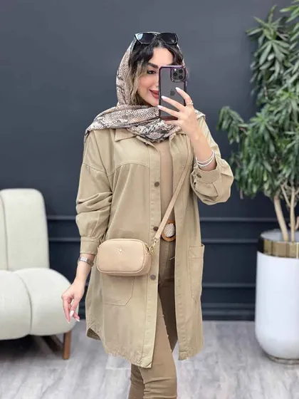مانتو دو جیب برش‌دار سرو
