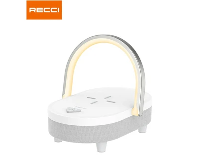 اسپیکر بلوتوث و شارژر وایرلس قابل حمل 4 در 1 دارای چراغ رسی Recci RLS-L16 4-in-1 Speaker and Wireless Charger 15W