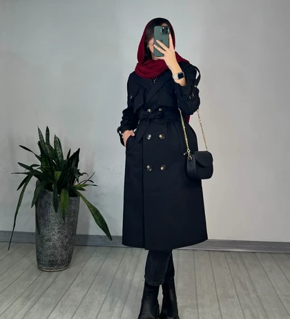 بارانی بلند غزال(ایراد دار)