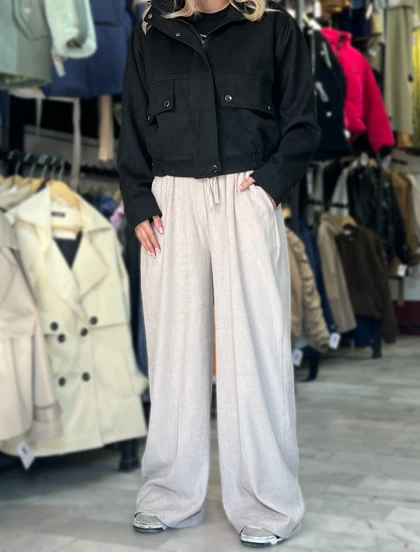 شلوار بگ زنانه مخمل کبریتی قد 100 کمر کش