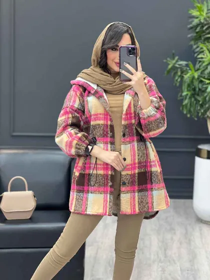 شکت چهارخونه کلاه دار کمرگت