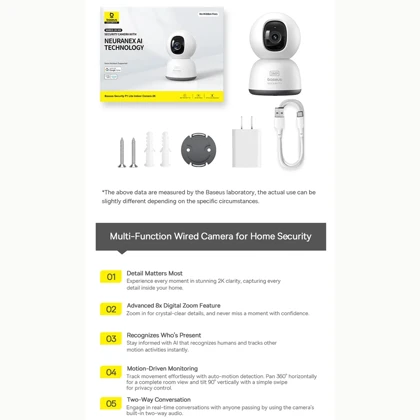 دوربین مداربسته باسئوس Baseus مدل P1 Lite S0TV002132 چرخش 360 درجه