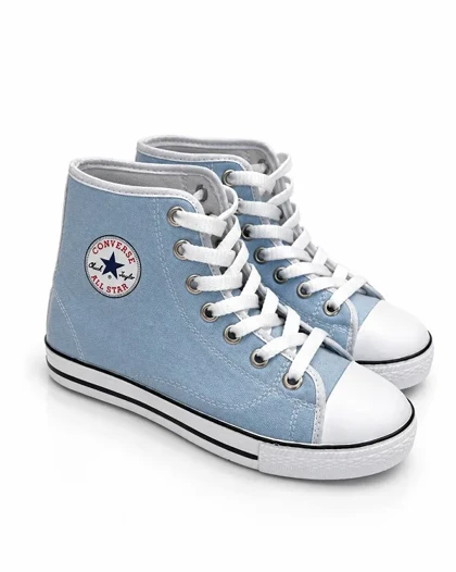 کفش کتانی ال استار ساق‌دار مدل کلاسیک آبی آسمانی کانورس All Star