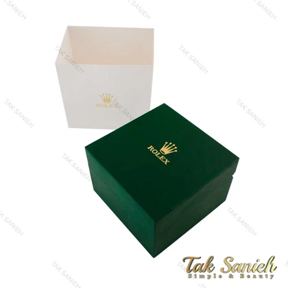 ساعت رولکس زنانه دورنگ طلایی صفحه سبز ایندکس خطی مدیوم Rolex-4484-L