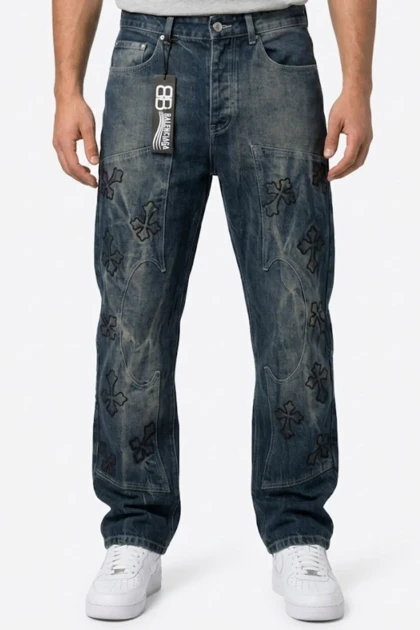 شلوار بگ کاستوم کروم هارتز گلدوزی