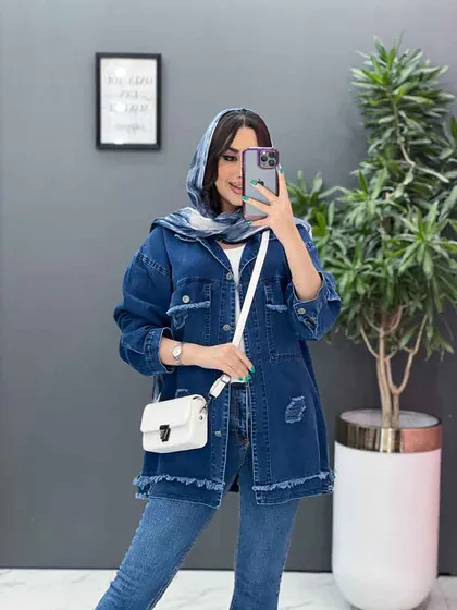 مانتو جین ریش دار