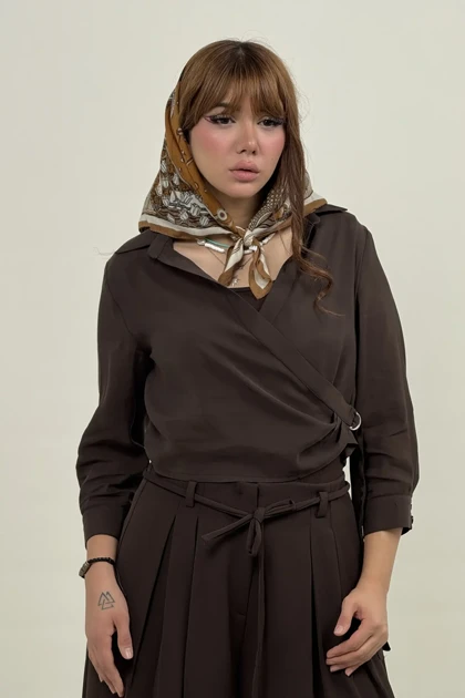 شومیز کراپ کت بغل سگک
