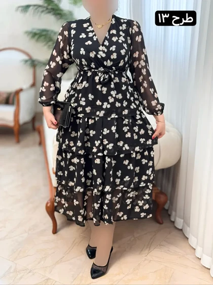 پیراهن حریر طبقه‌ای 3170
