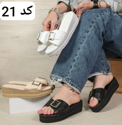 صندل زنانه گندمی لژدار کد 21 در سه رنگ