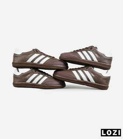 کفش کتانی مردانه و زنانه قهوه ای سفید ADIDAS Samba