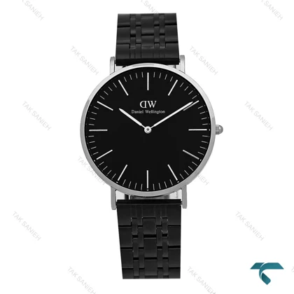 ساعت دنیل ولینگتون مردانه مشکی قاب سیلور DW-8020-G