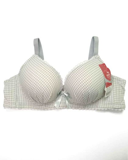 سوتین زنانه اسفنجی چهارخونه ریز سیلکا