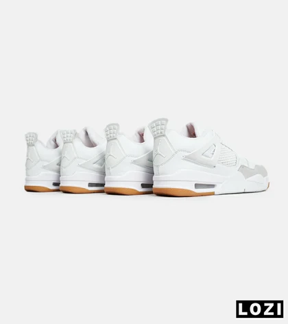 کتانی ساق‌دار زنانه و مردانه سفید Nike air jordan 4 مدل 6597