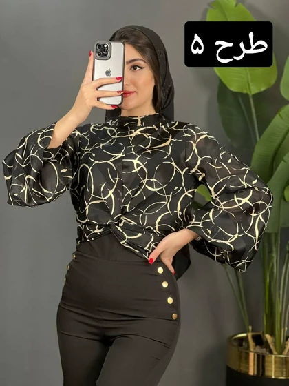 شومیز ساتن کریشه گندم کد 1457