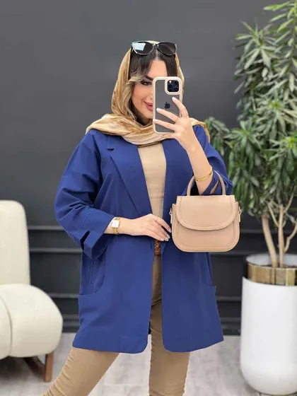 مانتو سر آستین چاک جیب نما