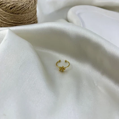 انگشتر پا و بند انگشتی زنانه مدل آلاله طرح گل رنگ ثابت با قابلیت تنظیم سایز